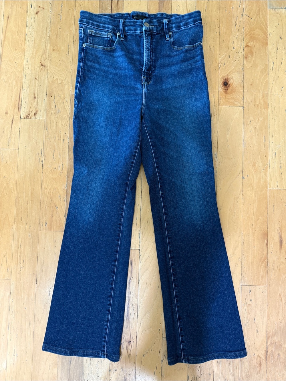 Good American Good Classic Bootcut Jeans High Rise Dark Wash Sz 14/32